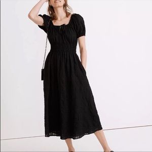 Madewell Sophia MIDI dress seersucker true black